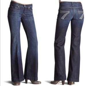 7 For All Mankind Dojo Dark Blue Flare Jeans